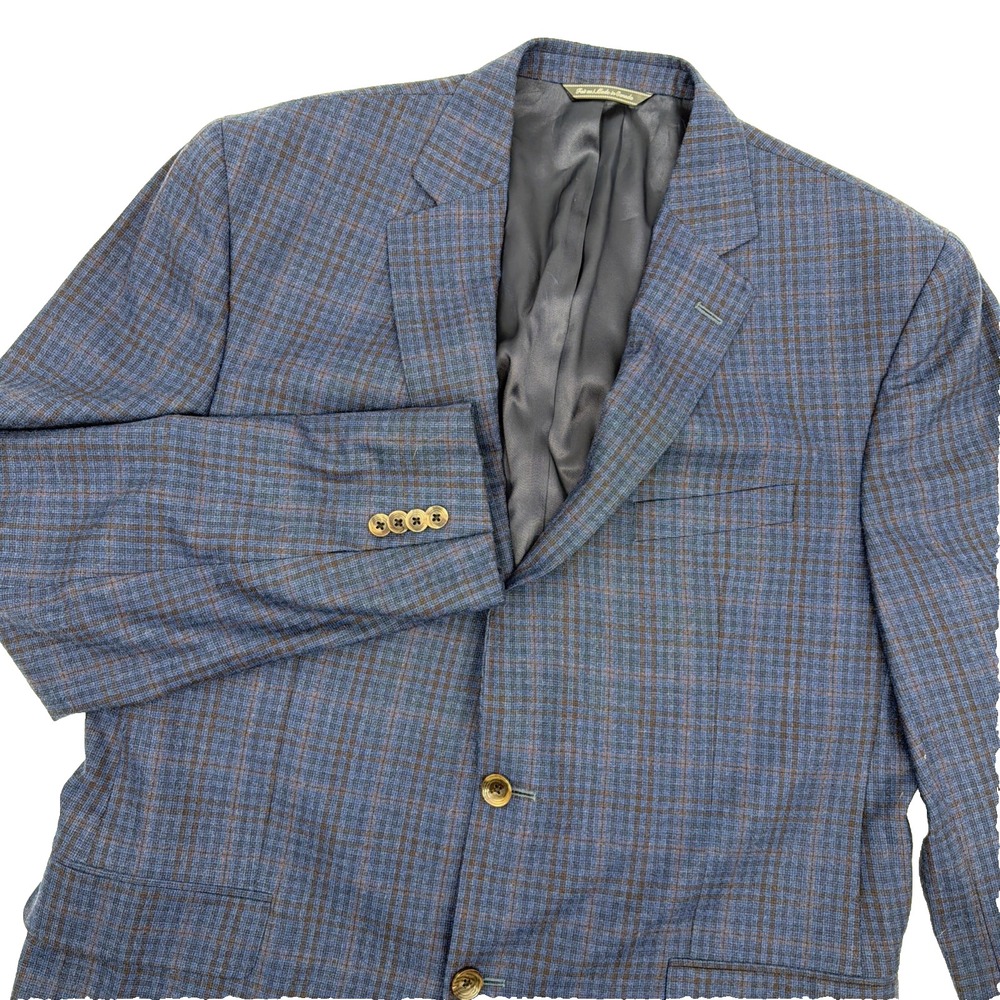 Jack Victor Gibson Blue Check Sport Coat 44L Men Wool Plaid Jacket Blazer Canada